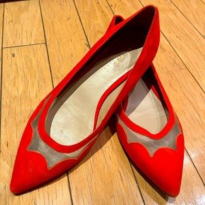 M.Gemi orange leather flat